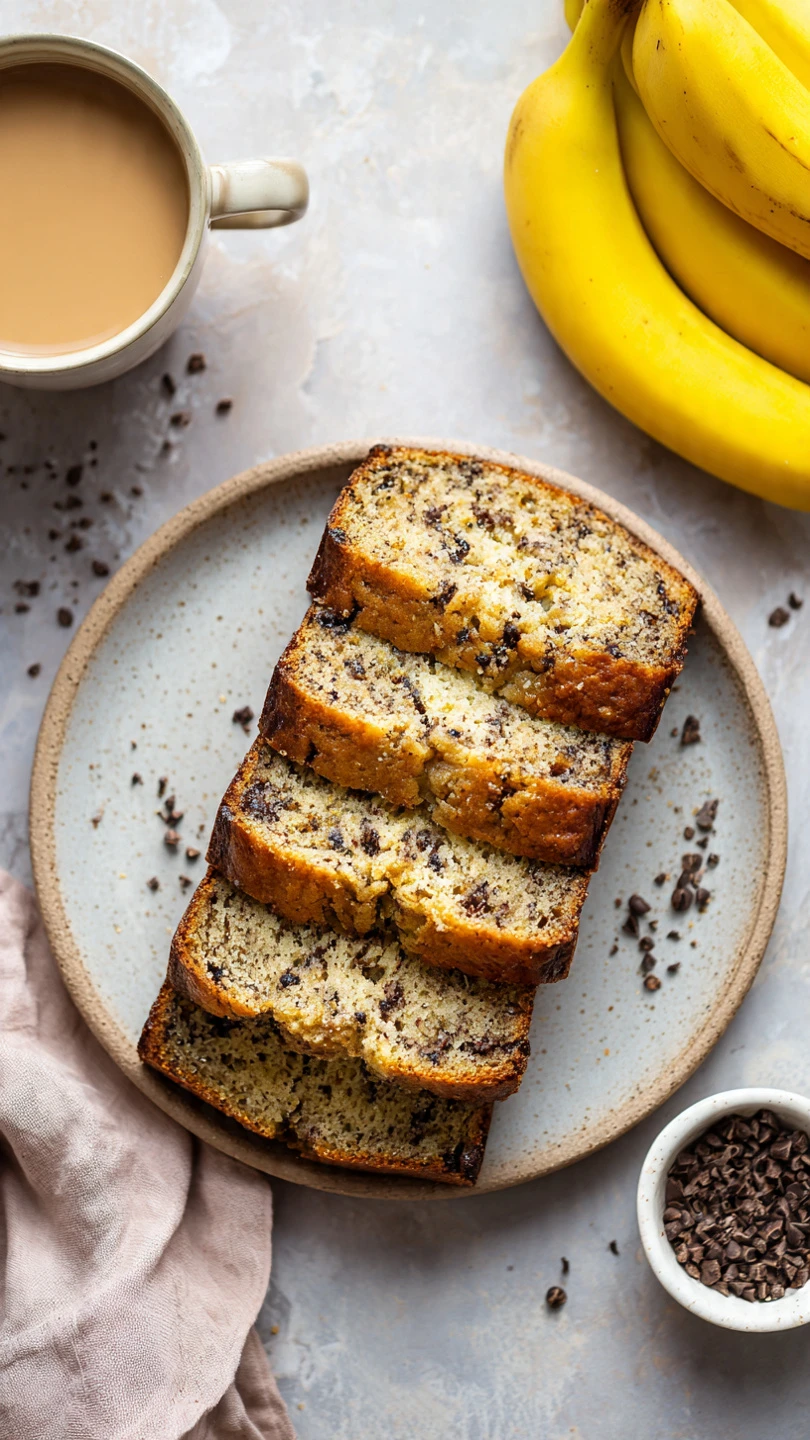 slices of moist banana chocolate and cinnamon brea www.moroccaneats.com