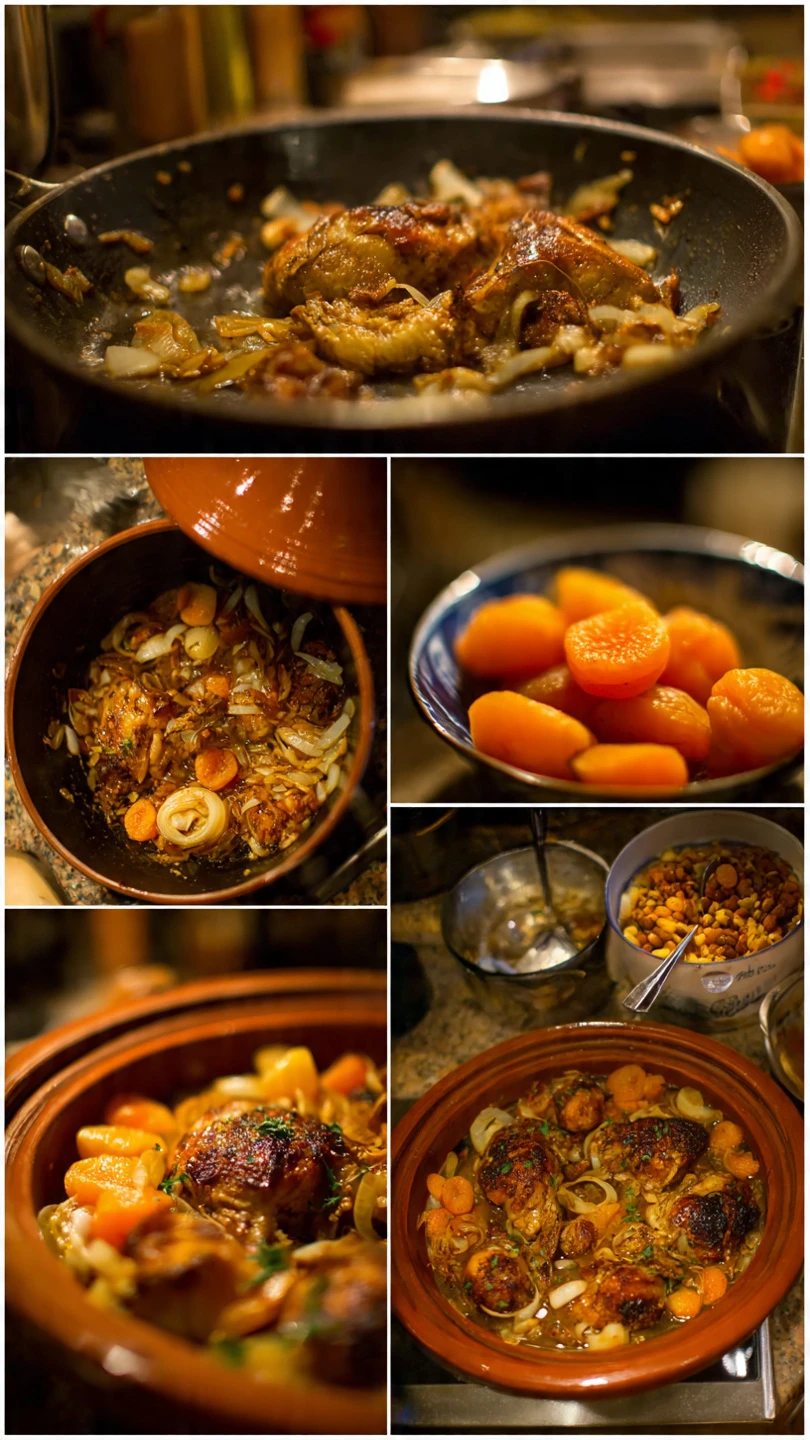 step by step collage showing the preparation of a www.moroccaneats.com