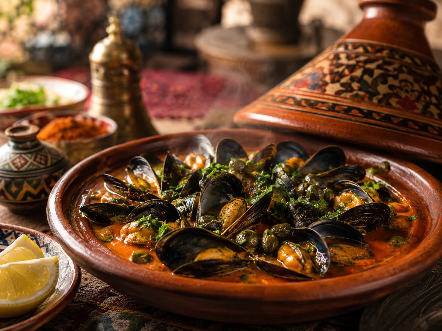 Mussel tagine with capers and ras el hanout: Bold & Delicious 2 ras el hanout