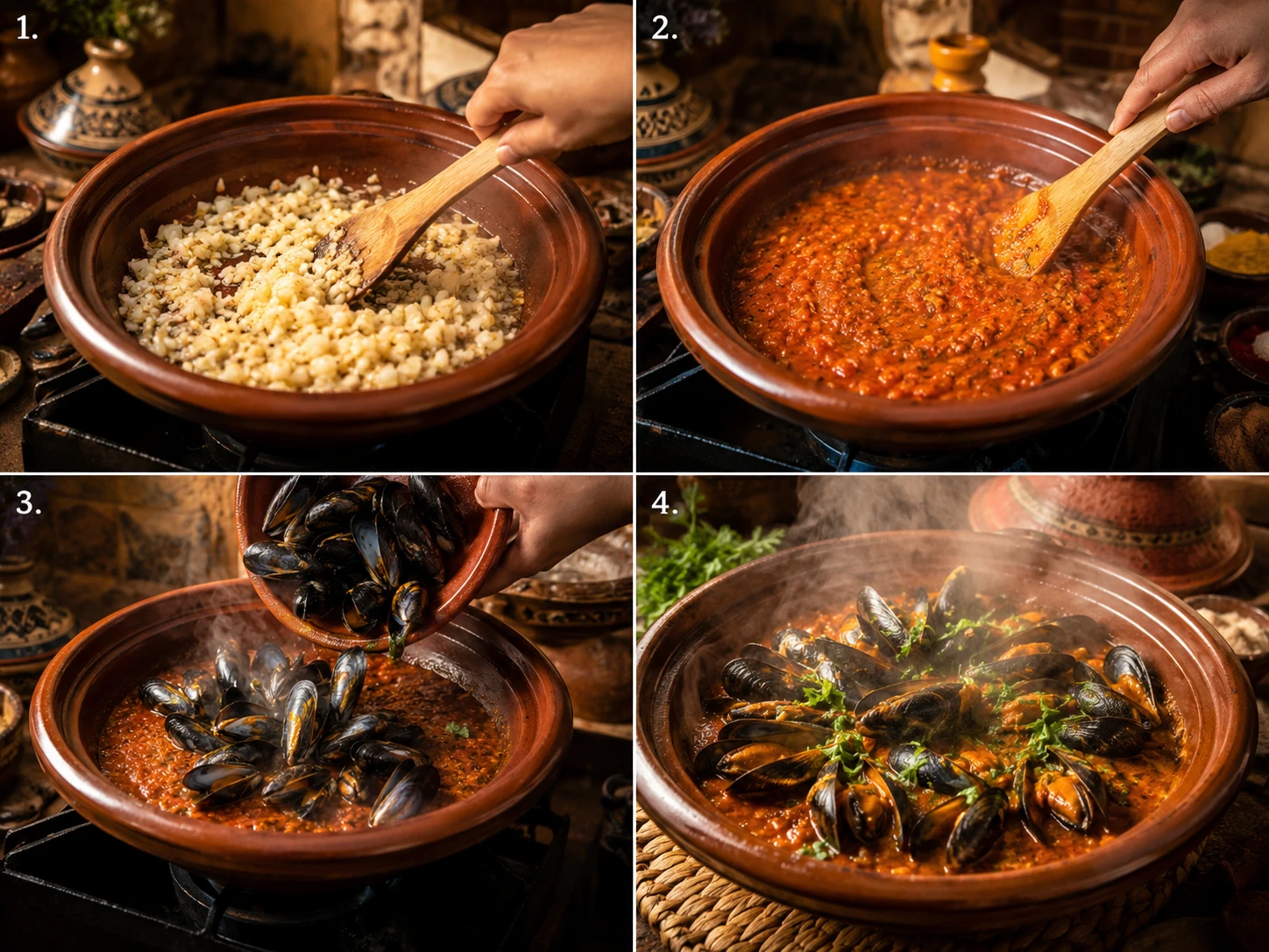 Mussel tagine with capers and ras el hanout: Bold & Delicious 4 ChatGPT Image Jun 8 2026 06 19 25 PM www.moroccaneats.com
